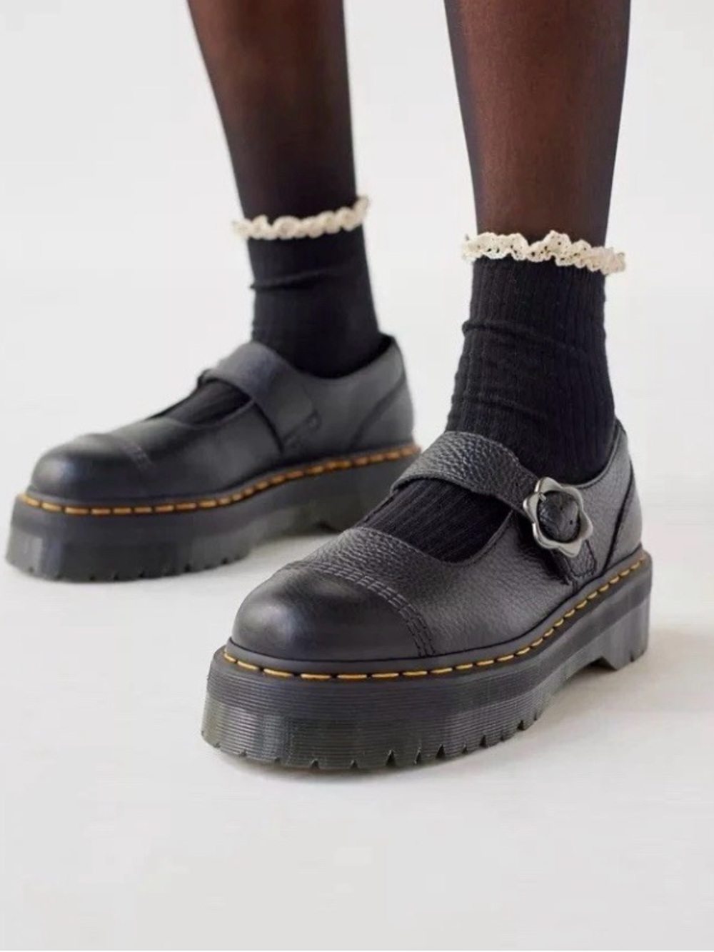 Dr. Martens Black Chunky Platform Mary Jane with Buckle